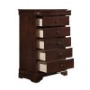 1pc Chest of Drawers Brown Cherry Finish Okume Veneer Bedroom Furniture