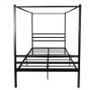 Metal Canopy Bed Frame;  Stable and durable metal platform ;  Queen Black